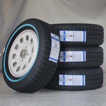 新品 デイトナ 13-4.5J＋40 4-100 ホワイト タイヤ付4本SET 165/65R13 ホワイトリボン バモス エブリイ NVAN (W2405-LL1)_画像6