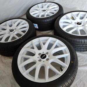 新品 17インチ 7.5J 4-100 ハブ径56.1 ホワイト タイヤ付4本SET 205/45R17 ミニ クーパー R50 R52 R53 R54 R55 R56 (W2328-0)の画像3