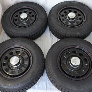 新品 デイトナ 15-6.5J＋40 6-139.7 ブラック スタッドレス付4本SET 195/80R15 2023年製 クムホ CW61 ハイエース200系(W0019-1)