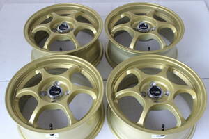 新品 15インチ 6.5J ＋40 4/100 ゴールド ホイール4本SET タンク トール アクア ヴィッツ フィット (W2354-2)