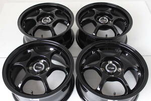 新品 15インチ 6.5J ＋40 4/100 ブラック タイヤ付4本SET 165/55R15 軽自動車チューナーサイズ (W2353-0)