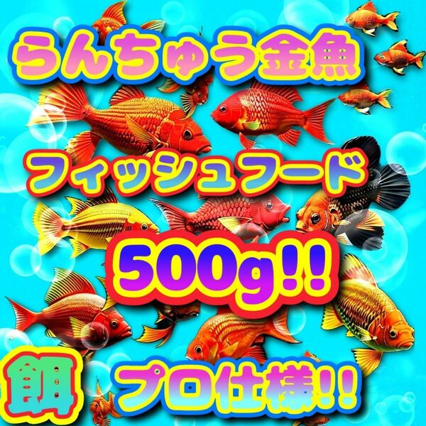 らんちゅう 餌 大盛500g!! 金魚 エサ プロ仕様!! フィッシュフード ブリーダーショップ水族館使用 繁殖 養殖 飼料 丹頂