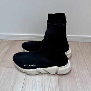 正規 BALENCIAGA バレンシアガ SPEED TRAINER スピード トレーナー ロゴ ソックス スニーカー ブラック 39