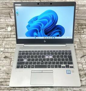 HP ELITE BOOK 830 G6/intel Core i5-8265U＠1.60GHz/メモリ8GB/SSD/13.3インチ/win11/ウェブカメラ/キーボード欠けあり