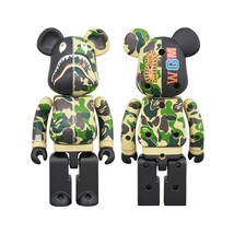 【新品未開封】BE@RBRICK BAPE ABC CAMO SHARK 200% 超合金 Green/Blue/Pink 3体セット MEDICOM TOY メディコムトイ ベアブリック NIGO_画像2