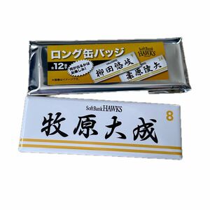 ソフトバンクホークス ロング缶バッジ 牧原大成