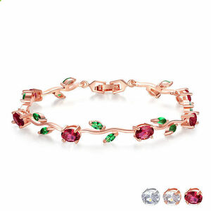  zircon bracele hard-to-find popular commodity red green zircon rose Gold b lunch bracele immediately delivery is possible to do.