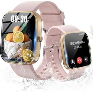 スマートウォッチ 2.0インチ大画面 bluetooth5.2 通話機能付き Smart Watch iPhone対応 アンドロイド対応 音声アシスタント (PINK)
