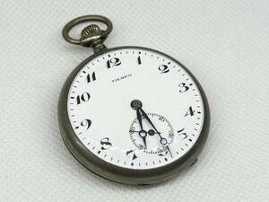 TIEMPO 銀ケース 懐中時計 アンティーク(Antique pocket watch）★同梱可　No.1079