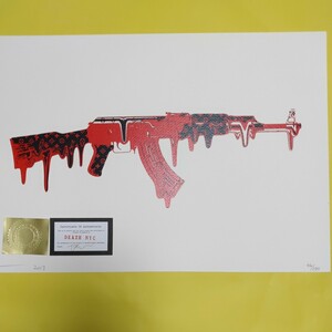 DEATH NYC 世界限定100枚 アートポスター　PISTOL　鉄砲　ガン　GUN　機関銃　LOUISVUITTON　ルイヴィトン　Banksy　バンクシー 現代アート