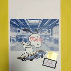 DEATH NYC 世界限定100枚 アートポスター スヌーピー SNOOPY スケボー　Skateboard ルイヴィトン　LOUISVUITTON PEANUTS トムエバハート