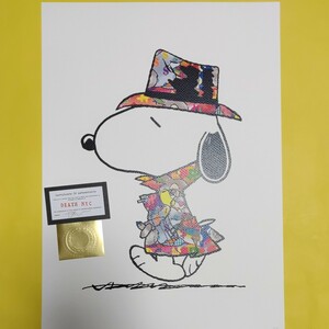 DEATH NYC 世界限定100枚 アートポスター　SNOOPY　スヌーピー　ウサギ　兎　Rabbit PEANUTS トム エバハート 現代アート ストリートアート