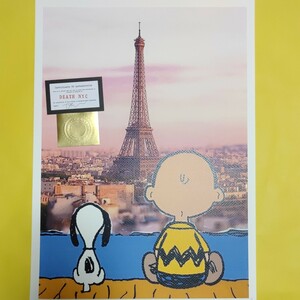 DEATH NYC 世界限定100枚 アートポスター　SNOOPY　スヌーピー　エッフェル塔　東京タワー　チャーリーブラウン　PEANUTS トム エバハート