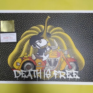 DEATH NYC 世界限定100枚 アートポスター　SNOOPY　スヌーピー　バイク　草間彌生　かぼちゃ　南瓜　モータビリティー　ウッドストック