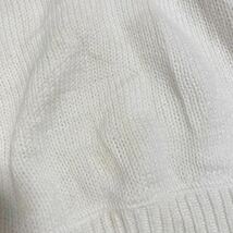 A-119★TOMMY HILFIGER トミーヒルフィガー★ホワイト白色 左胸ロゴ刺繍 厚手 90s ニット セーター XL_画像7