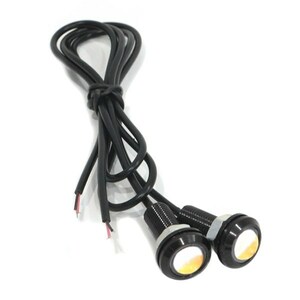 Б スポットライト LED イーグルアイ イエロー 2個セット 12V 高輝度 超小型 デイライト 18mm 防水仕様 フラッシュ ボルト 牛目