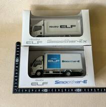 ２台まとめて 非売品 いすゞ 新型エルフ スムーサーE ミニカー モデルカー 限定 1/43 2t トラック ISUZU ELF ノベルティグッズ 販促品 0009_画像1