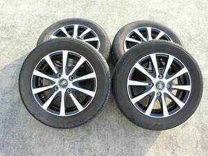 [192] MANARAY SPORT 13インチ アルミホイール 4穴 13×4.0B +42 4本セット タイヤ 155/65R13 ライフ JB5 外し