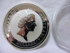 エリザベスⅡ世1995年オーストラリア記念プルーフ純銀製１KG銀貨★３０ドル銀貨1000ｇクッカバラ／カワセミ★透明プラスチックケース入