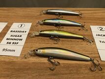 ⑩-1【ルアーまとめ売り】jackall tricoroll GT bassday sugar minnow SG トラウト サクラマス用_画像4