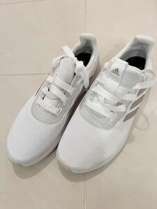 * almost new goods *adidas Adidas QT RACER SPORT Wjo silver g running shoes 