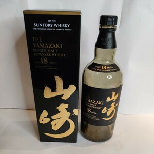 #27　サントリー 山崎 18年　空ボトル　空ビン　空瓶　箱付　未洗浄 ディスプレイ用 WHISKY　ウイスキー