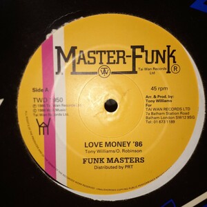 FUNK MASTERS / LOVE MONEY 86' /12インチ,THE LOFT,ELECTRO FUNK,エレクトロ