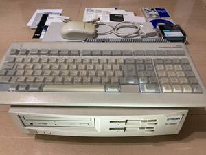 【動作確認済・送料込】EPSON PC-486MV本体・キーボード・マウス・グラフィックアクセラ・その他付属品