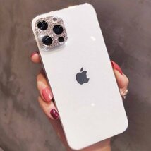 iPhone13pro カメラレンズカバー ピンクゴールド キラキラ231_画像2