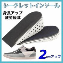 シークレットインソール　ブーツ　中敷き 2cm 靴 身長アップ　レディース027_画像1