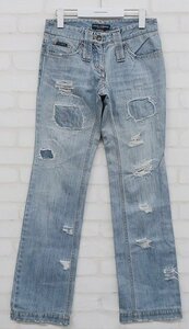 2P6537# Dolce & Gabbana crash repair processing boots cut Denim DOLCE&GABBANA