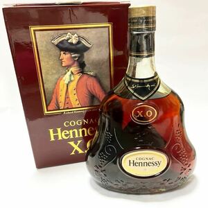 【未開栓】Hennessy ヘネシー XO 金キャップ グリーンボトル ブランデー コニャック 箱付 古酒 コレクション COGNAC フランス アンティーク