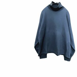 AURALEE 18AW スーパーハイゲージスウェットタートルネックプルオーバー オーラリー ブルーグレー ネイビー カットソー ニット 長袖