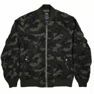 ALPHA INDUSTRIES アルファ　ナイロンジャンパー　ブルゾン　MA-1タイプ　迷彩　メンズ　Lサイズ　31-15a