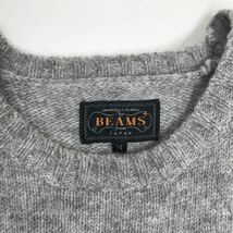 BEAMS+ ビームス プラス　ニットセーター　ウール100% グレー　丸首　メンズ　Mサイズ　31-95a_画像4
