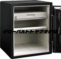 人気商品 金庫 1時間 耐火 56.6L A4 ファイル 縦横 テンキー式 トレイ2個 ダブグレー_画像5