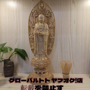 最新作 地蔵菩薩像 地蔵菩薩 高43cm　金箔　切り金　総檜材　仏教工芸品　木彫仏教　精密彫刻　極上品　仏師で仕上げ品