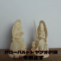 極上品 文殊菩薩 普賢菩薩 文殊 普賢 置物 仏教美術　仏教工芸品　木彫仏教　精密彫刻 仏師で仕上げ品_画像2