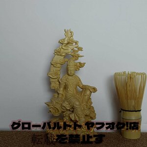 珍品 水月観音 水月自在観音菩薩 観音菩薩 自在観音 仏教工芸品　木彫仏像　極上品　