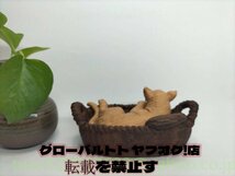 猫 置物 天然木 欅 細密彫刻 木製 動物 工芸品_画像2