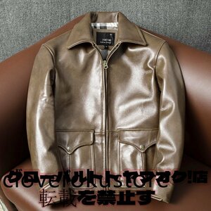 人気推薦★レザージャケット 牛革　本革 革ジャン ジャンパー レザーコート メンズファッション Ｓ～5XL