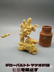 極上品 馬 関羽 関羽雲長 関羽像 木彫仏教　仏教工芸品　総柘植材　一刀彫　精密彫刻　仏師で仕上げ品　関羽 に赤兎馬像