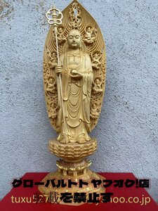 新作 高品質 地蔵菩薩 開運風水 切金 鎮宅辟邪 仏教工芸品 木彫仏像 地蔵菩薩立像