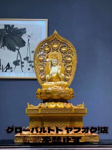 特大型高110cm　細工彫刻　仏教工芸品　香樟材製　手彫り　極上彫　木彫仏像 勢至菩薩　勢至菩薩像