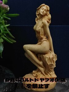 極上品 女神 置物 美少女 彫刻 少女 女性 彫刻工芸品 美女 木工細工