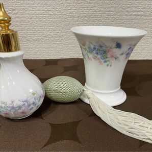 【廃盤　ヴィンテージ】ウェッジウッドWEDGWOOD アンジェラ　アトマイザー&花瓶2点セット