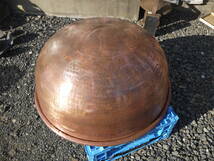 【TR40107】中古 打ち出し銅 さわり鍋 2尺（約60cm）9kg あんこ鍋_画像7