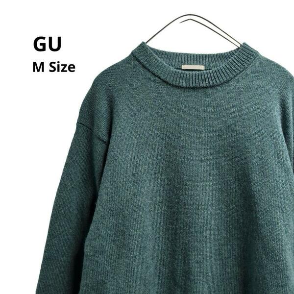GU ニットセーター　メンズM緑　b23