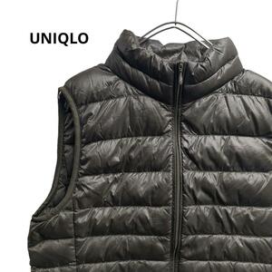 UNIQLO ダウンベスト　軽量　カーキ　秋冬　レディースM　a38