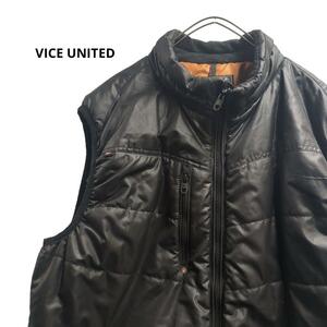 VICE UNITED中綿/ダウンベスト　黒　秋冬　メンズ4L a30